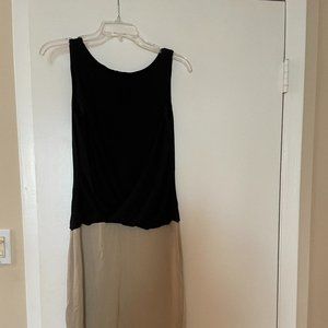 B44 Womens Colorblock Scoop Neck Mini Dress Black Size Medium Sleeveless
